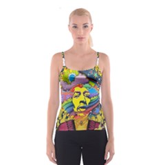 Psychedelic Rock Jimi Hendrix Spaghetti Strap Top by Jancukart