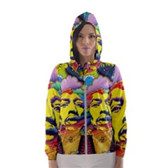 Psychedelic Rock Jimi Hendrix Women s Hooded Windbreaker