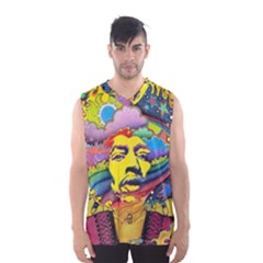 Psychedelic Rock Jimi Hendrix Men s Basketball Tank Top