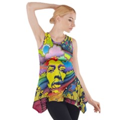 Psychedelic Rock Jimi Hendrix Side Drop Tank Tunic by Jancukart