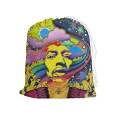 Psychedelic Rock Jimi Hendrix Drawstring Pouch (xl) by Jancukart