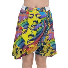 Psychedelic Rock Jimi Hendrix Chiffon Wrap Front Skirt by Jancukart