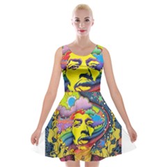 Psychedelic Rock Jimi Hendrix Velvet Skater Dress