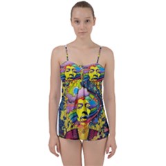 Psychedelic Rock Jimi Hendrix Babydoll Tankini Set