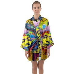 Psychedelic Rock Jimi Hendrix Long Sleeve Satin Kimono