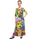 Psychedelic Rock Jimi Hendrix Kids  Quarter Sleeve Maxi Dress View1