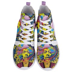 Psychedelic Rock Jimi Hendrix Men s Lightweight High Top Sneakers