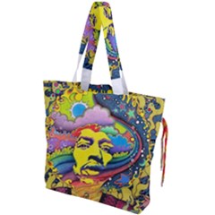 Psychedelic Rock Jimi Hendrix Drawstring Tote Bag