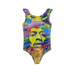 Psychedelic Rock Jimi Hendrix Kids  Frill Swimsuit