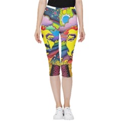 Psychedelic Rock Jimi Hendrix Inside Out Lightweight Velour Capri Leggings 