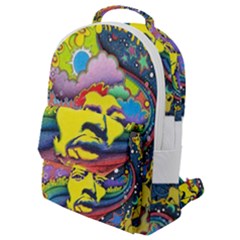 Psychedelic Rock Jimi Hendrix Flap Pocket Backpack (small)