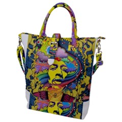 Psychedelic Rock Jimi Hendrix Buckle Top Tote Bag