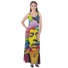 Psychedelic Rock Jimi Hendrix Sleeveless Velour Maxi Dress