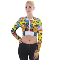 Psychedelic Rock Jimi Hendrix Long Sleeve Cropped Velvet Jacket