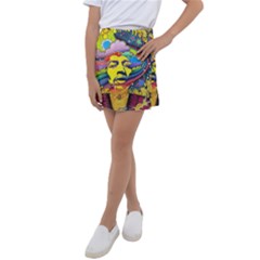 Psychedelic Rock Jimi Hendrix Kids  Tennis Skirt by Jancukart