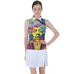 Psychedelic Rock Jimi Hendrix Women s Sleeveless Polo Tee by Jancukart