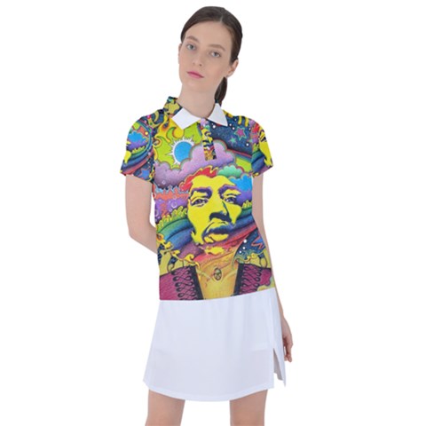 Psychedelic Rock Jimi Hendrix Women s Polo Tee by Jancukart