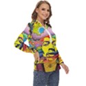 Psychedelic Rock Jimi Hendrix Zip Up Long Sleeve Blouse View3