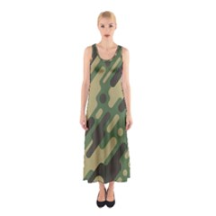 Camouflage Pattern Background Sleeveless Maxi Dress by Wegoenart