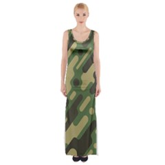 Camouflage Pattern Background Thigh Split Maxi Dress by Wegoenart