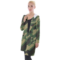 Camouflage Pattern Background Hooded Pocket Cardigan by Wegoenart