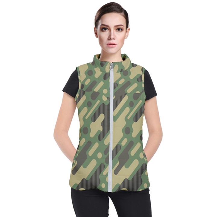 Camouflage Pattern Background Women s Puffer Vest