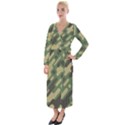 Camouflage Pattern Background Velvet Maxi Wrap Dress View1