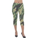 Camouflage Pattern Background Lightweight Velour Capri Leggings  View1