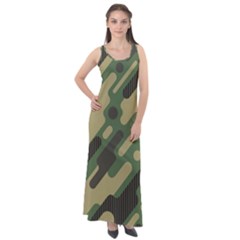 Camouflage Pattern Background Sleeveless Velour Maxi Dress by Wegoenart