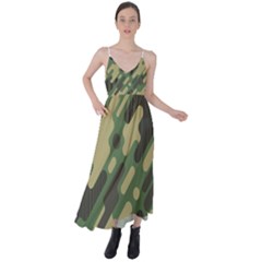 Camouflage Pattern Background Tie Back Maxi Dress by Wegoenart