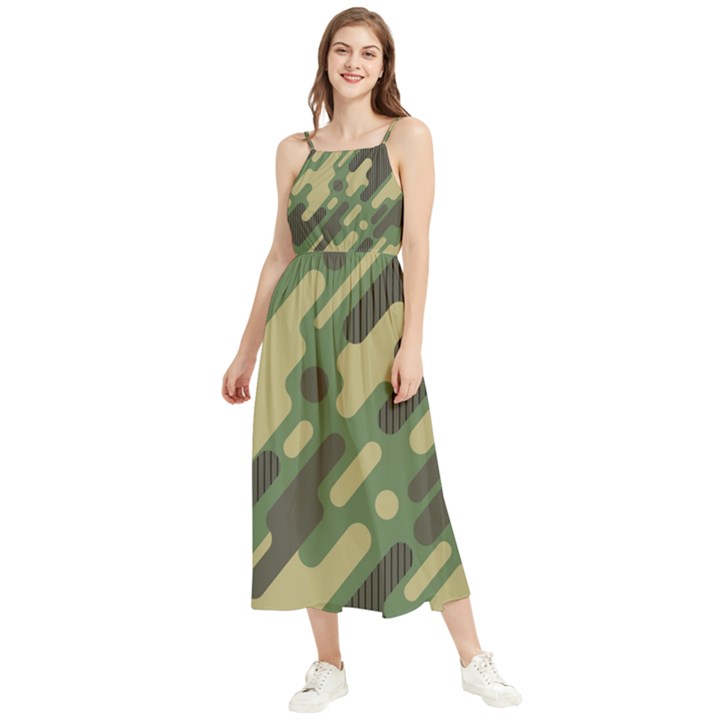 Camouflage Pattern Background Boho Sleeveless Summer Dress