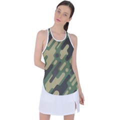 Camouflage Pattern Background Racer Back Mesh Tank Top