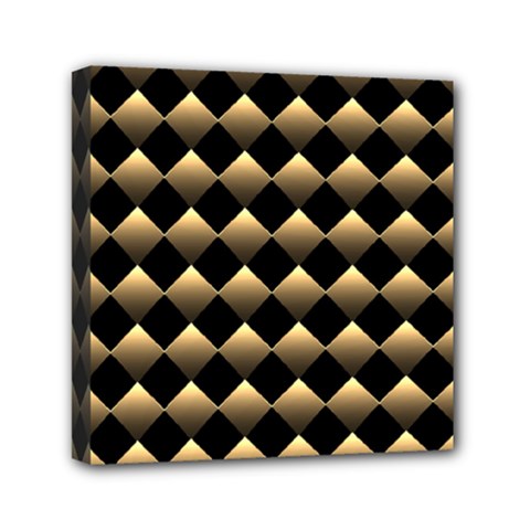 Golden Chess Board Background Mini Canvas 6  X 6  (stretched) by Wegoenart