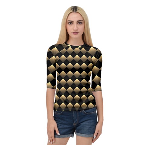 Golden Chess Board Background Quarter Sleeve Raglan Tee by Wegoenart