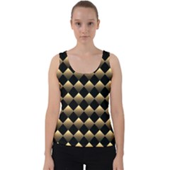 Golden Chess Board Background Velvet Tank Top by Wegoenart