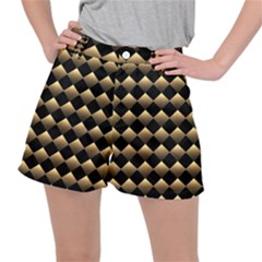 Golden Chess Board Background Ripstop Shorts by Wegoenart