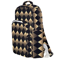 Golden Chess Board Background Double Compartment Backpack by Wegoenart