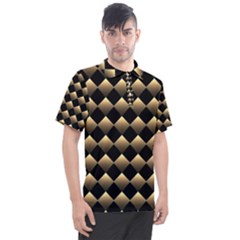 Golden Chess Board Background Men s Polo Tee by Wegoenart