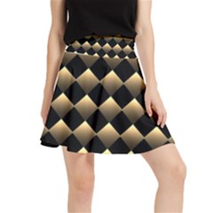 Golden Chess Board Background Waistband Skirt by Wegoenart