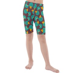 Vector-illustration-seamless-pattern-with-cartoon-duck Kids  Mid Length Swim Shorts by Wegoenart