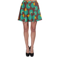 Vector-illustration-seamless-pattern-with-cartoon-duck Skater Skirt by Wegoenart