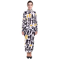 Letters Pattern Turtleneck Maxi Dress by Wegoenart