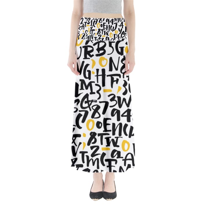 Letters pattern Full Length Maxi Skirt