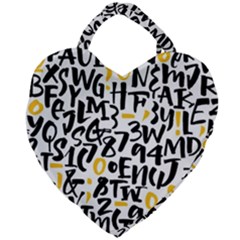 Letters Pattern Giant Heart Shaped Tote by Wegoenart