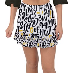 Letters Pattern Fishtail Mini Chiffon Skirt by Wegoenart