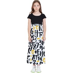 Letters Pattern Kids  Flared Maxi Skirt by Wegoenart