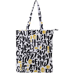 Letters Pattern Double Zip Up Tote Bag by Wegoenart