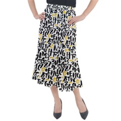 Letters Pattern Midi Mermaid Skirt by Wegoenart