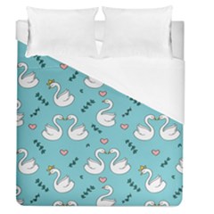 Elegant Swan Pattern Design Duvet Cover (queen Size) by Wegoenart