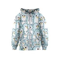 Penguin Pattern Kids  Zipper Hoodie by Wegoenart